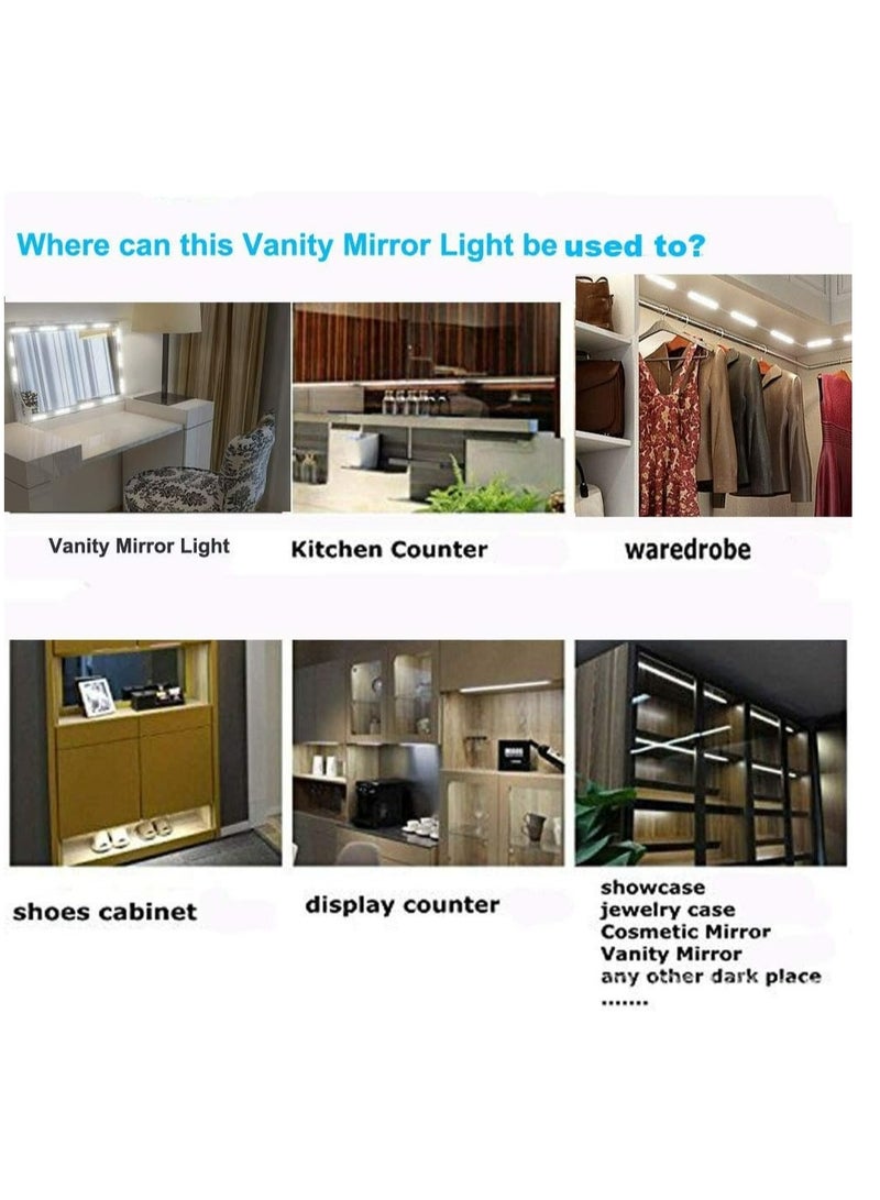 إسكدنيا أضواء مرآة الغرور LED، ضوء مكياج على طراز هوليوود، مصباح LED أبيض فائق السطوع، شريط أضواء للتحكم باللمس قابل للتعتيم، لطاولة تزيين المكياج ومرآة الحمام، المرآة غير متضمنة - Image 3